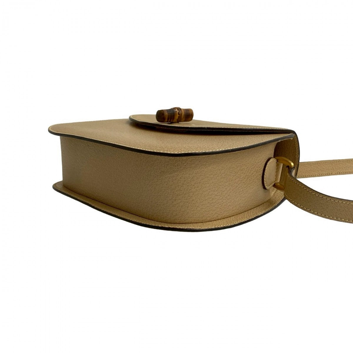 GUCCI Shoulder Bag leather beige Bamboo