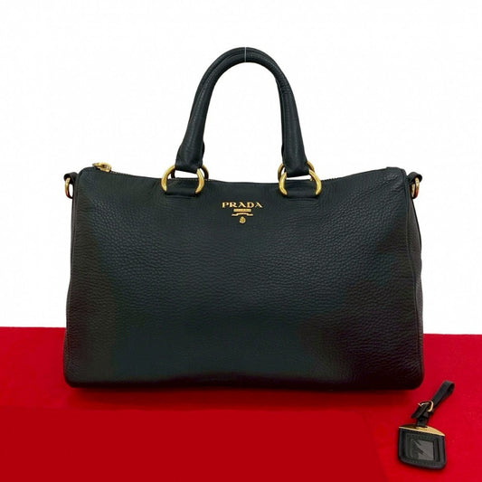 PRADA Handbag leather black