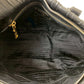 PRADA Handbag leather black logo Metal Women Used Authentic