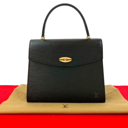 LOUIS VUITTON Handbag leather black Epi Malesherbes