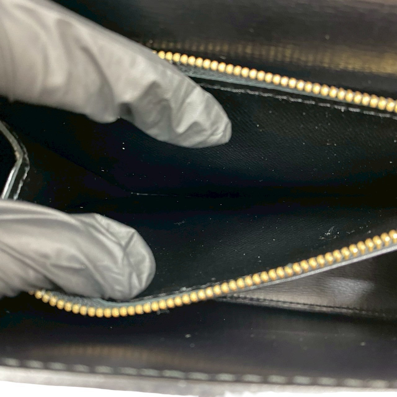 LOUIS VUITTON Handbag leather black Epi Malesherbes