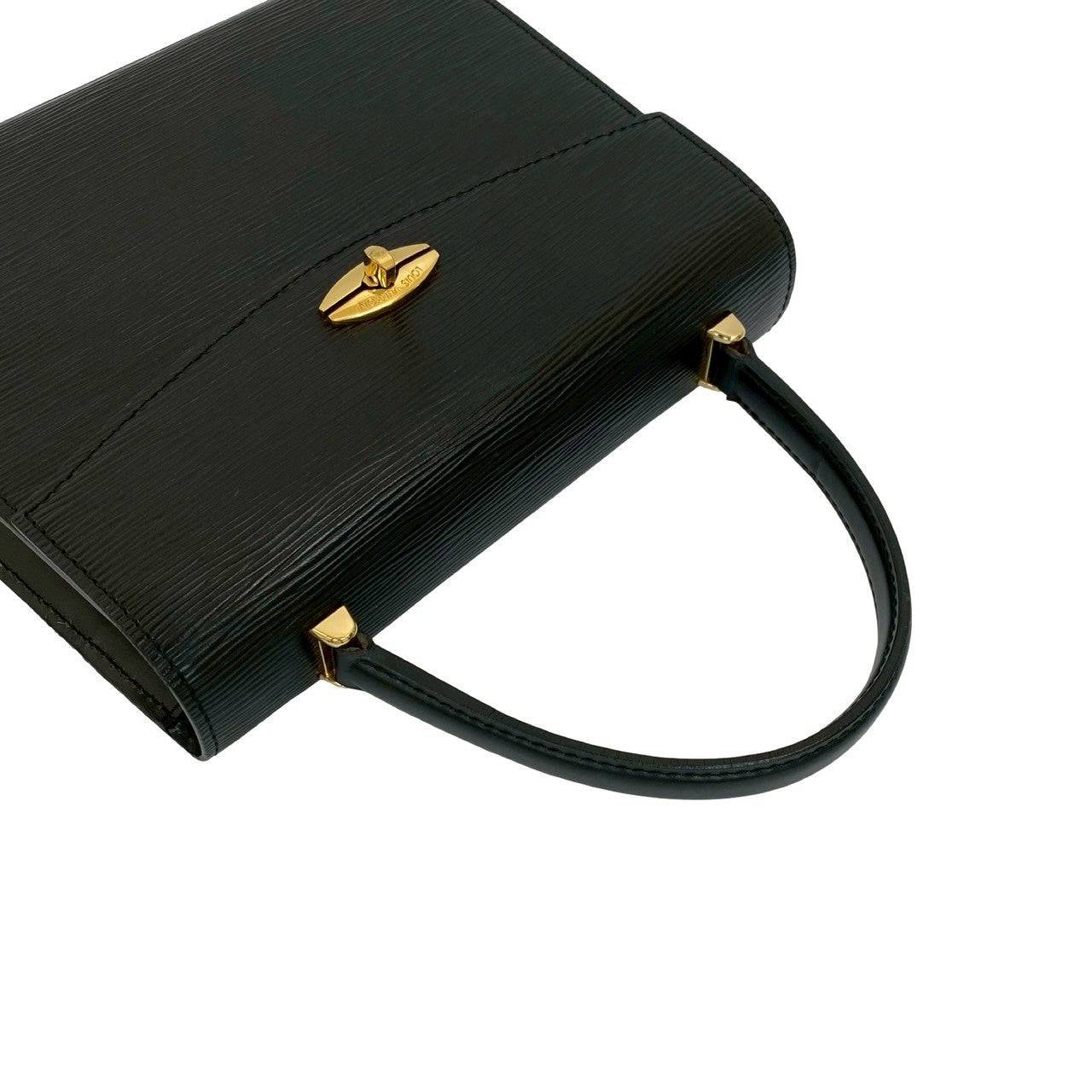 LOUIS VUITTON Handbag leather black Epi Malesherbes
