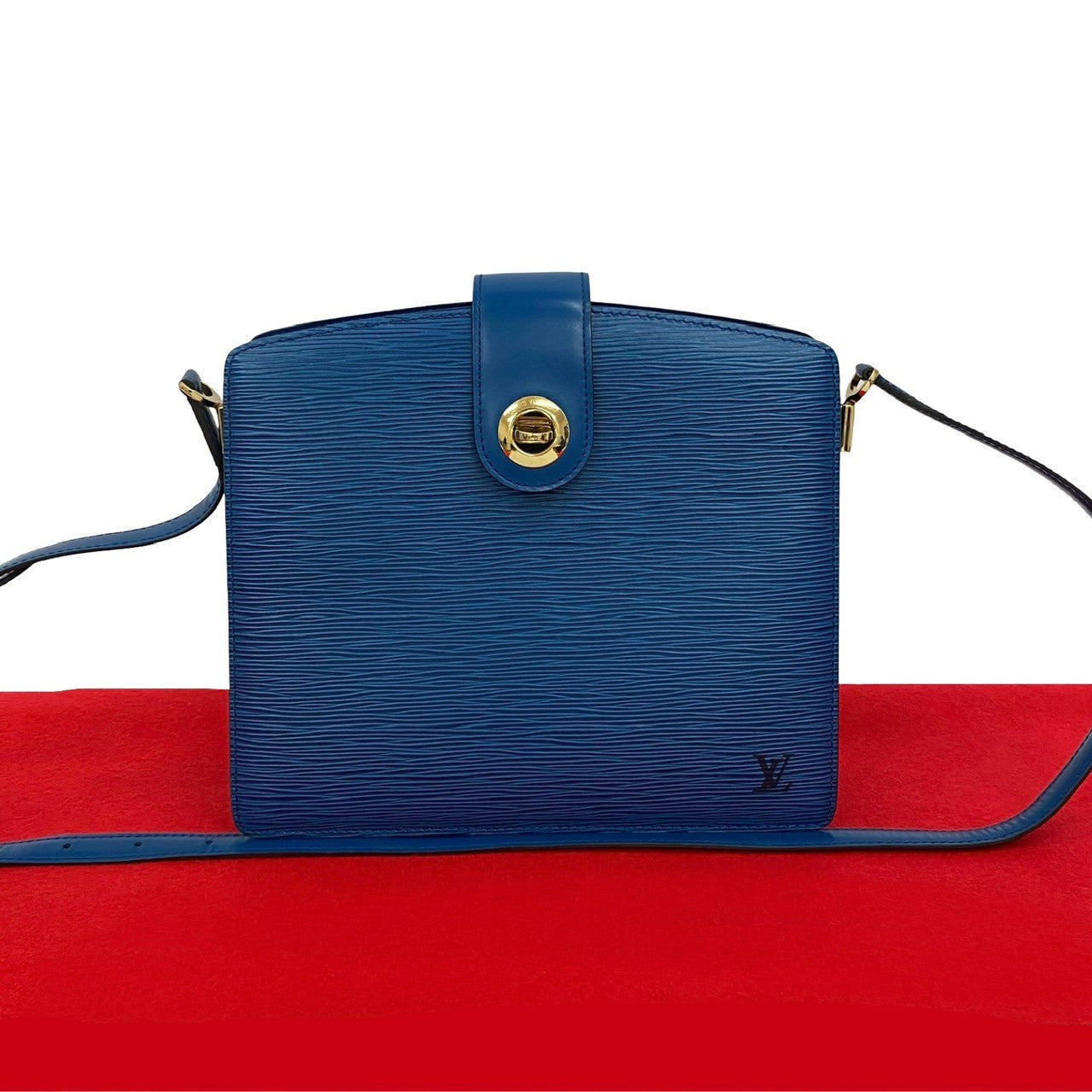LOUIS VUITTON Shoulder Bag Epi Leather blue Epi Capuchin