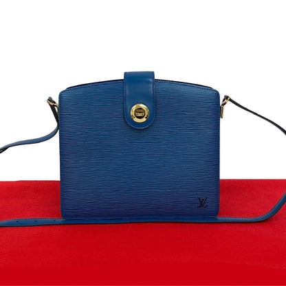 LOUIS VUITTON Shoulder Bag Epi Leather blue Epi Capuchin