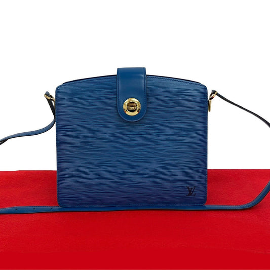 LOUIS VUITTON Shoulder Bag Epi Leather blue Epi Capuchin