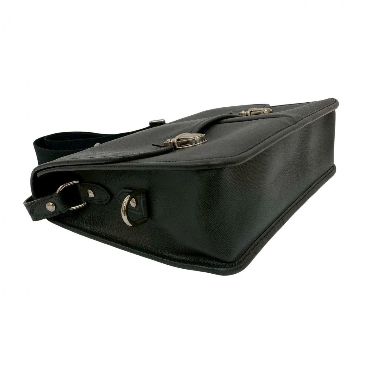 LOUIS VUITTON Shoulder Bag leather black Taiga Alexei