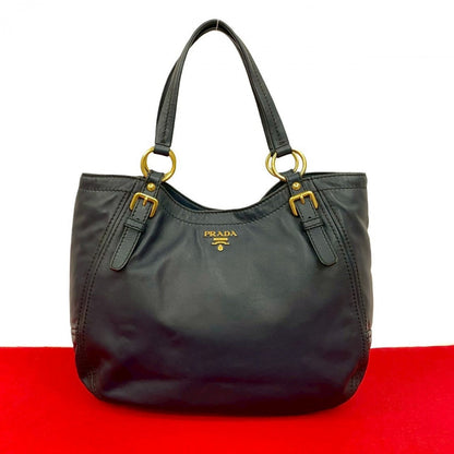 PRADA Tote Bag leather Navy
