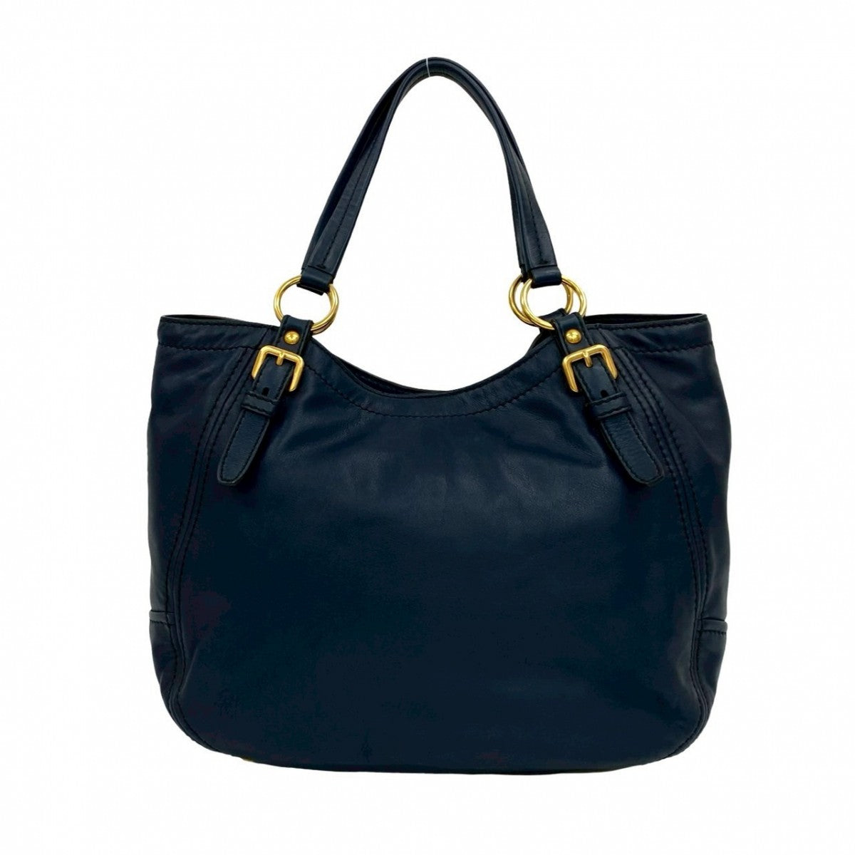 PRADA Tote Bag leather Navy