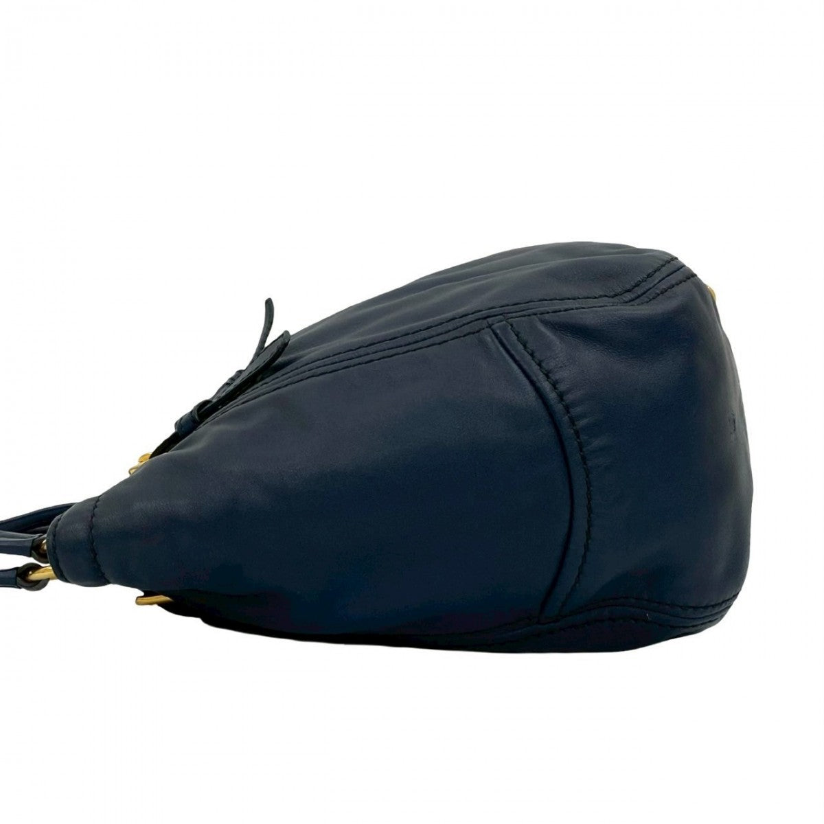 PRADA Tote Bag leather Navy