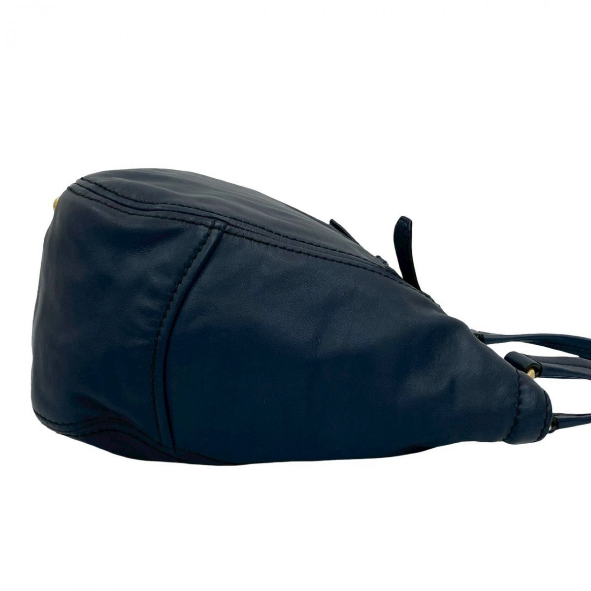 PRADA Tote Bag leather Navy