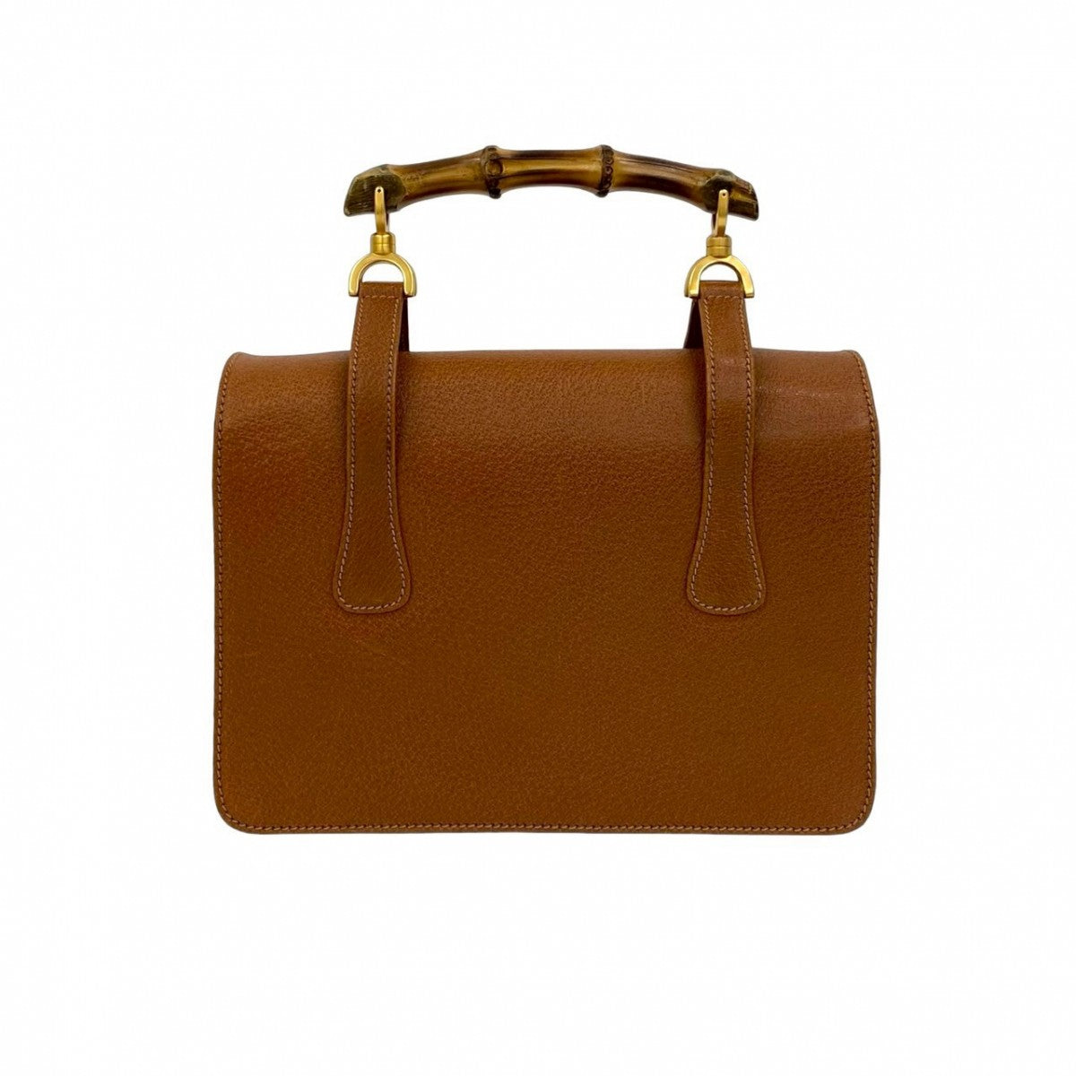 GUCCI Shoulder Bag leather Brown Bamboo