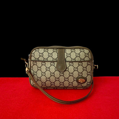 GUCCI Shoulder Bag leather Brown