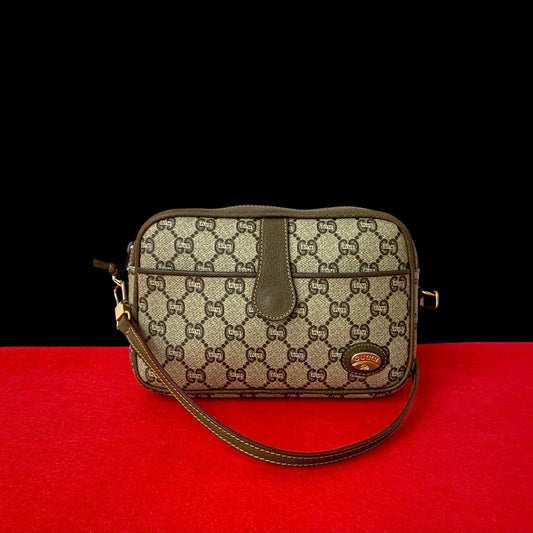 GUCCI Shoulder Bag leather Brown