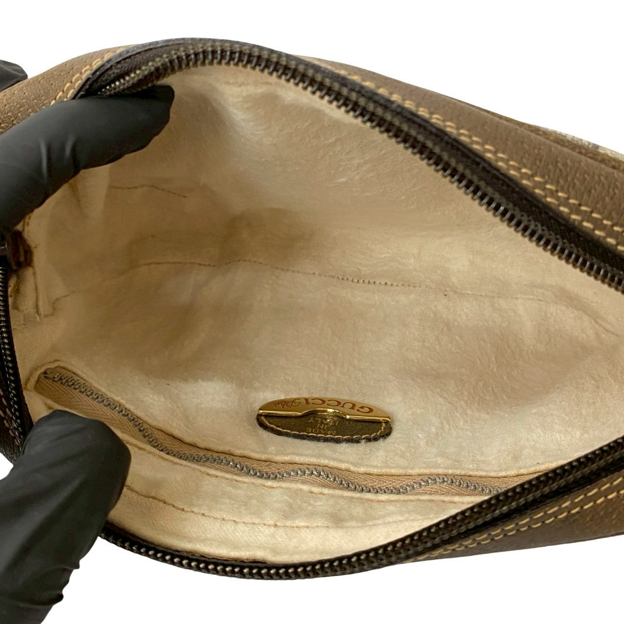 GUCCI Shoulder Bag leather Brown