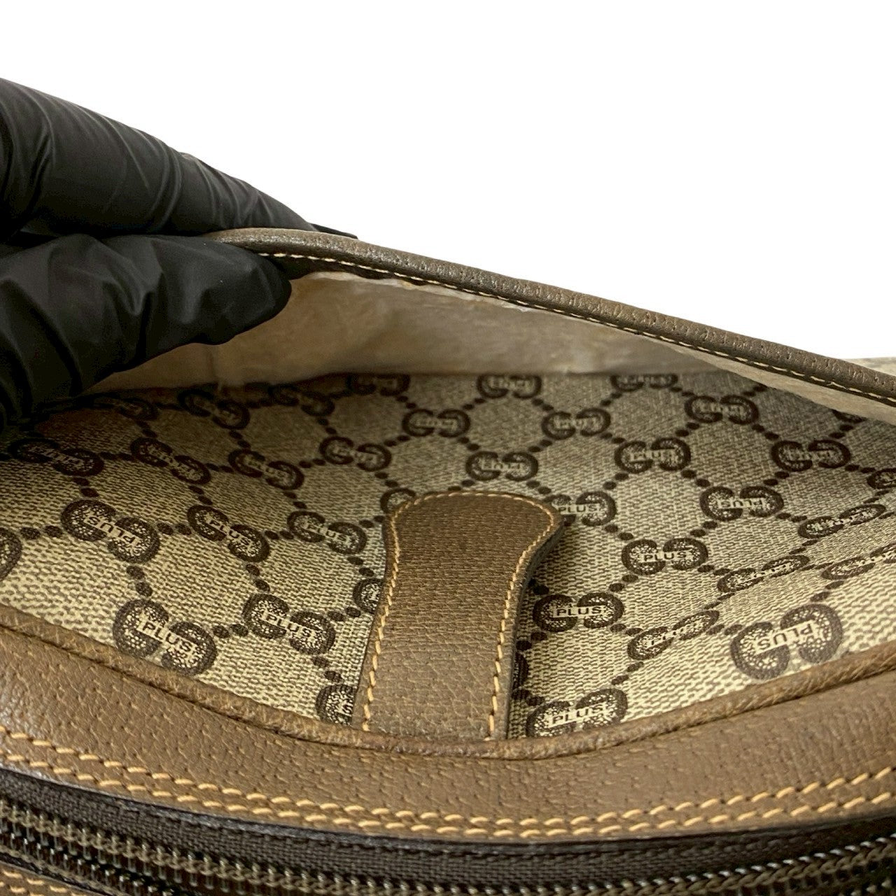 GUCCI Shoulder Bag leather Brown