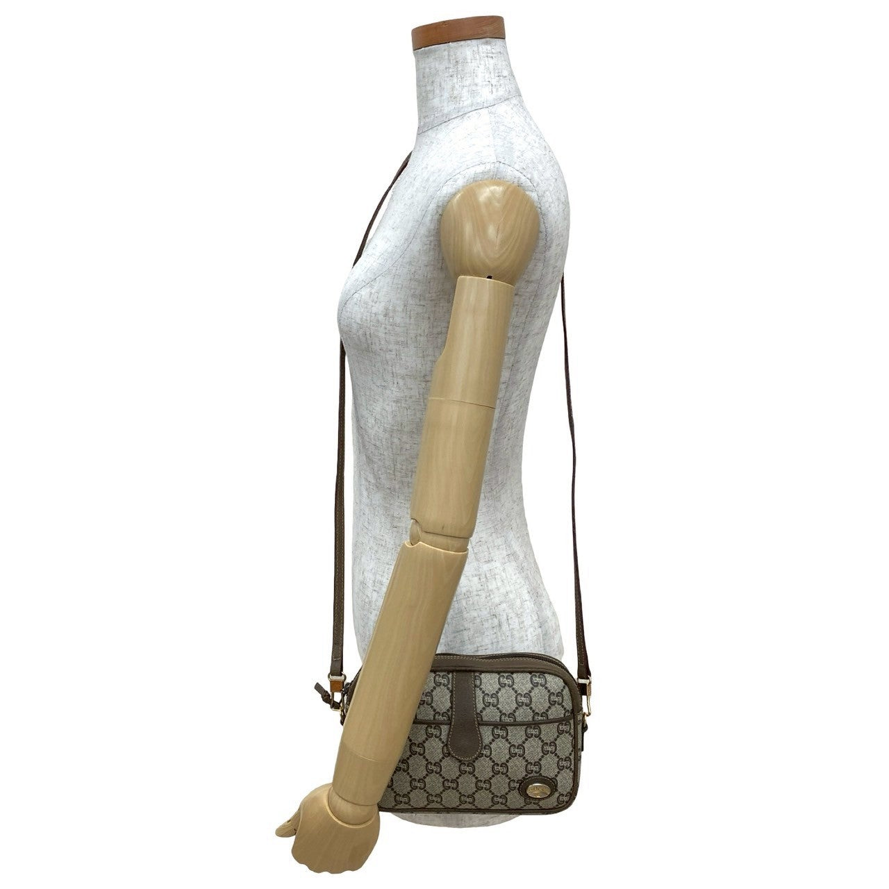 GUCCI Shoulder Bag leather Brown