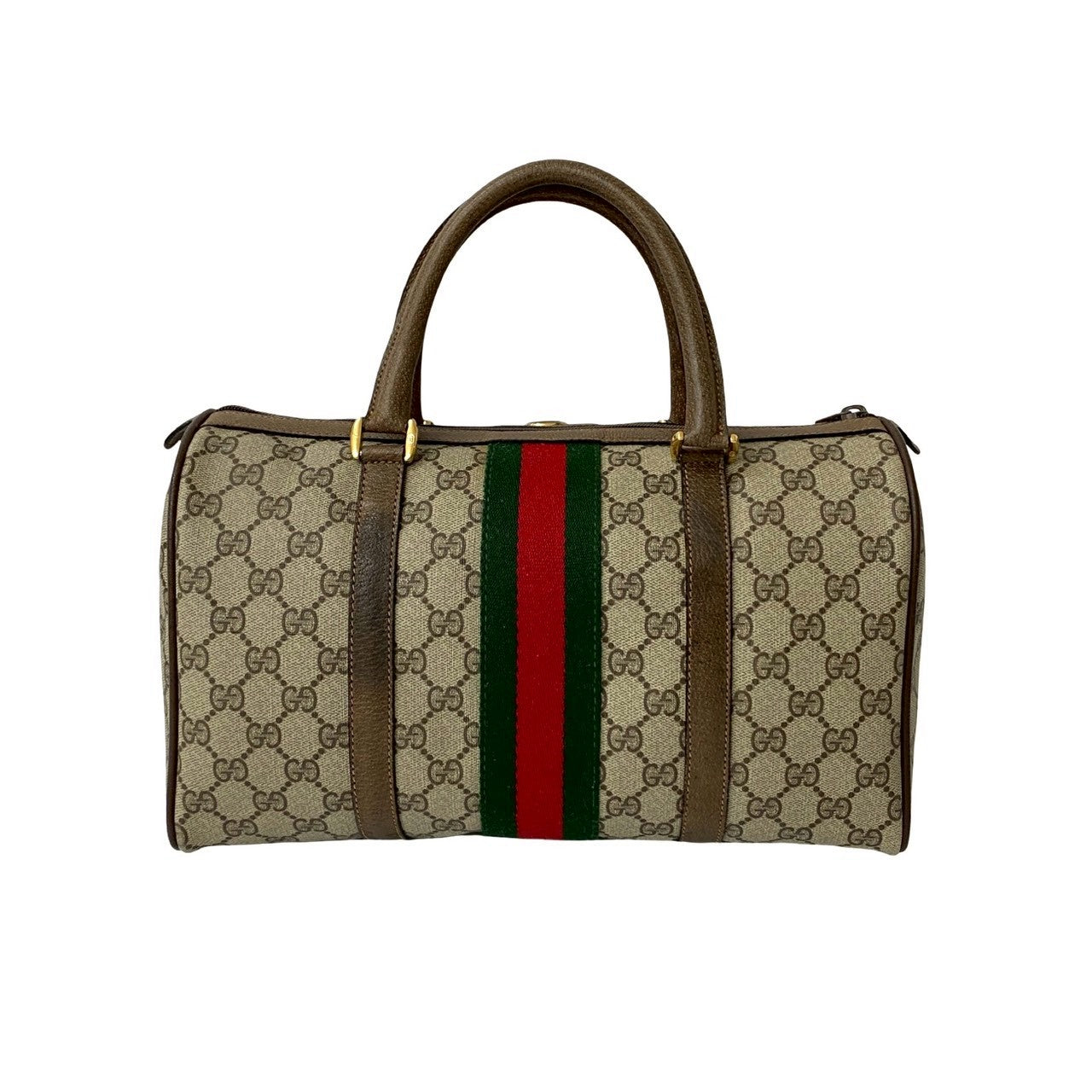 GUCCI Boston Duffel bag leather Brown Sherry line