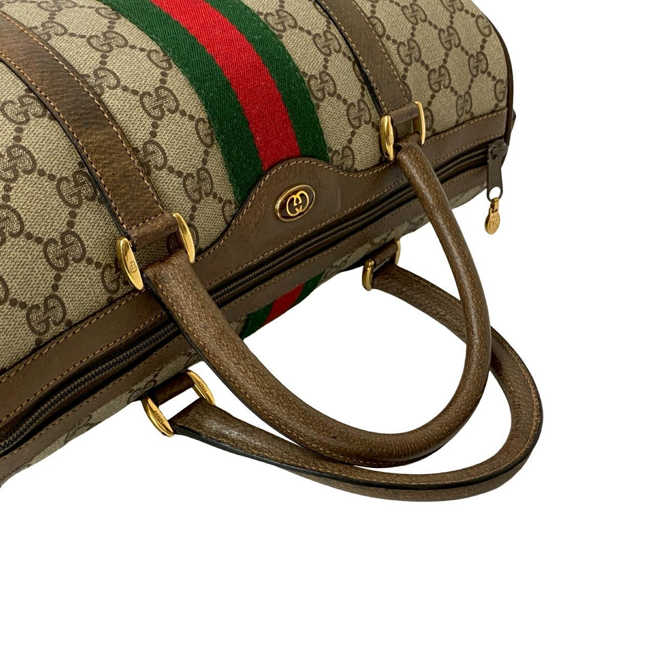 GUCCI Boston Duffel bag leather Brown Sherry line