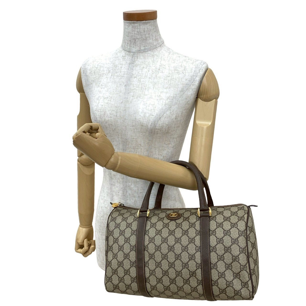 GUCCI Boston Duffel bag leather Brown