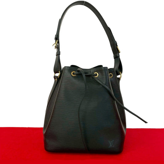 LOUIS VUITTON Shoulder Bag leather black Epi Petit Noe