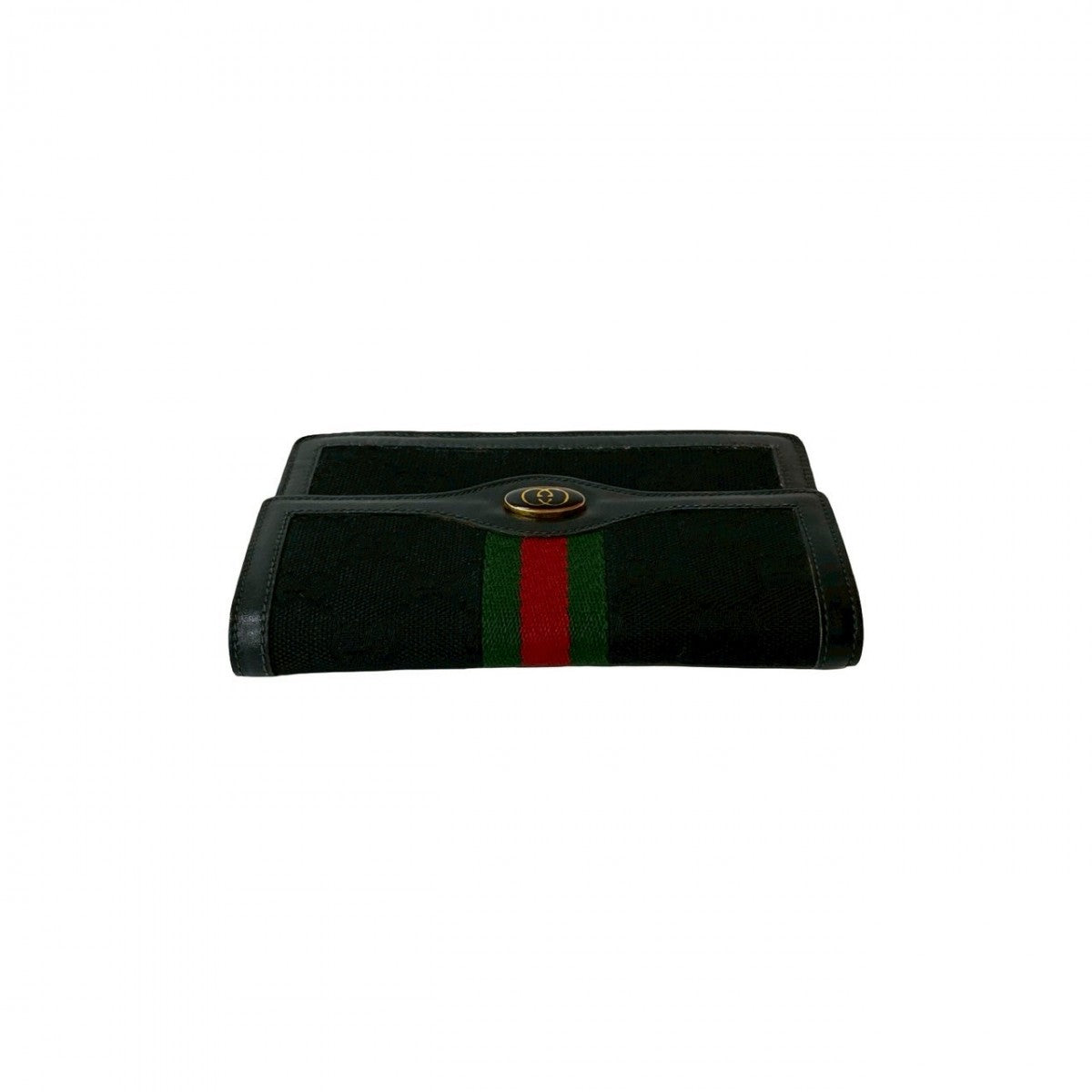 GUCCI Bifold Wallet canvas black Sherry line