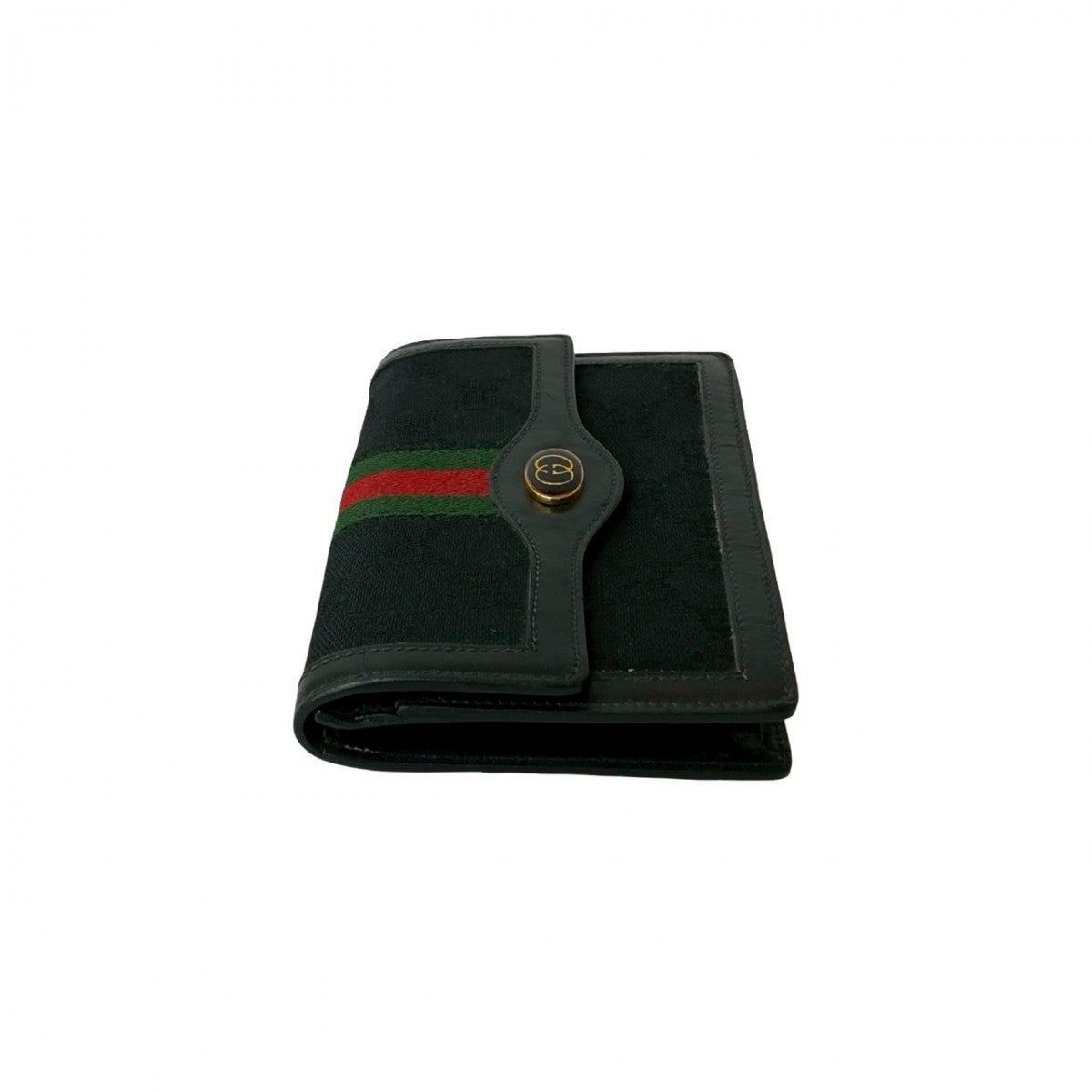 GUCCI Bifold Wallet canvas black Sherry line