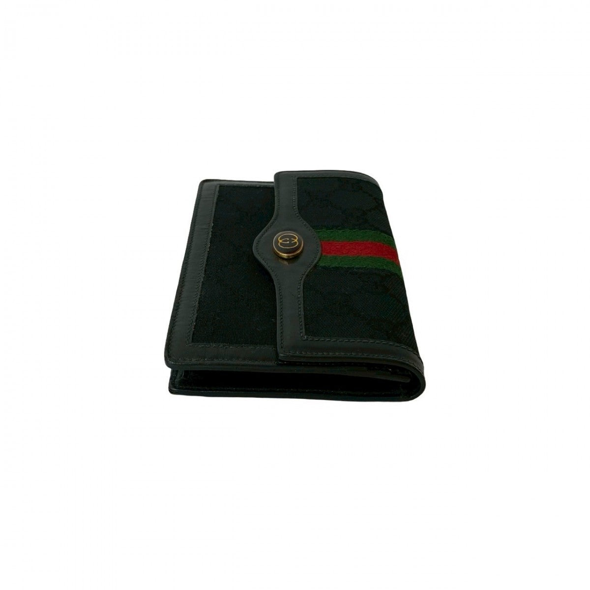 GUCCI Bifold Wallet canvas black Sherry line
