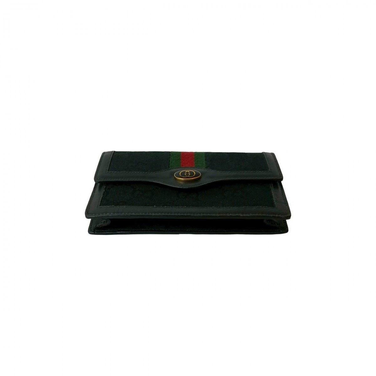 GUCCI Bifold Wallet canvas black Sherry line