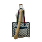 GUCCI Tote Bag leather Navy Sherry line