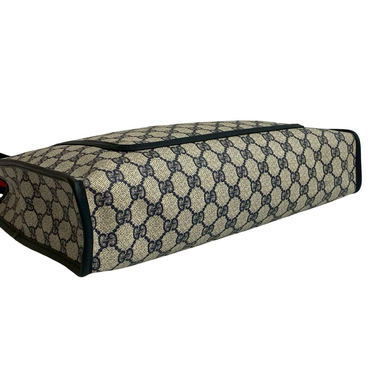 GUCCI Tote Bag leather Navy Sherry line