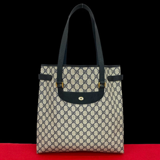 GUCCI Tote Bag leather Navy