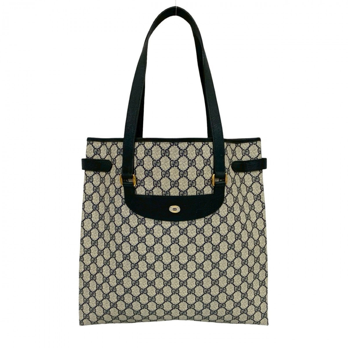 GUCCI Tote Bag leather Navy