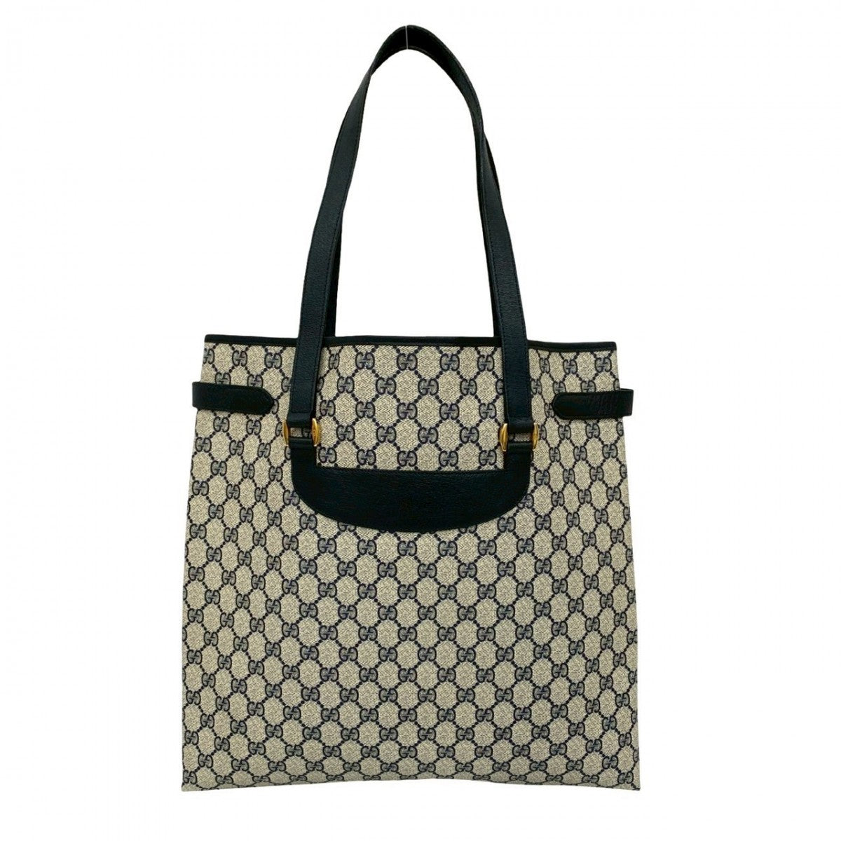 GUCCI Tote Bag leather Navy