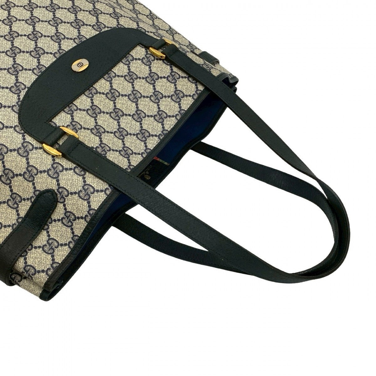 GUCCI Tote Bag leather Navy