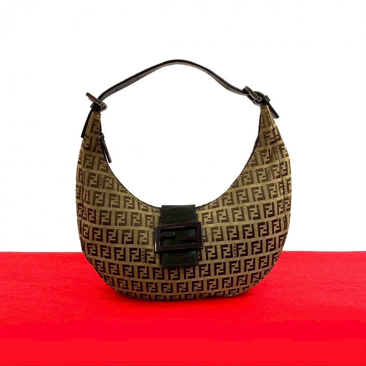 FENDI Handbag canvas Brown