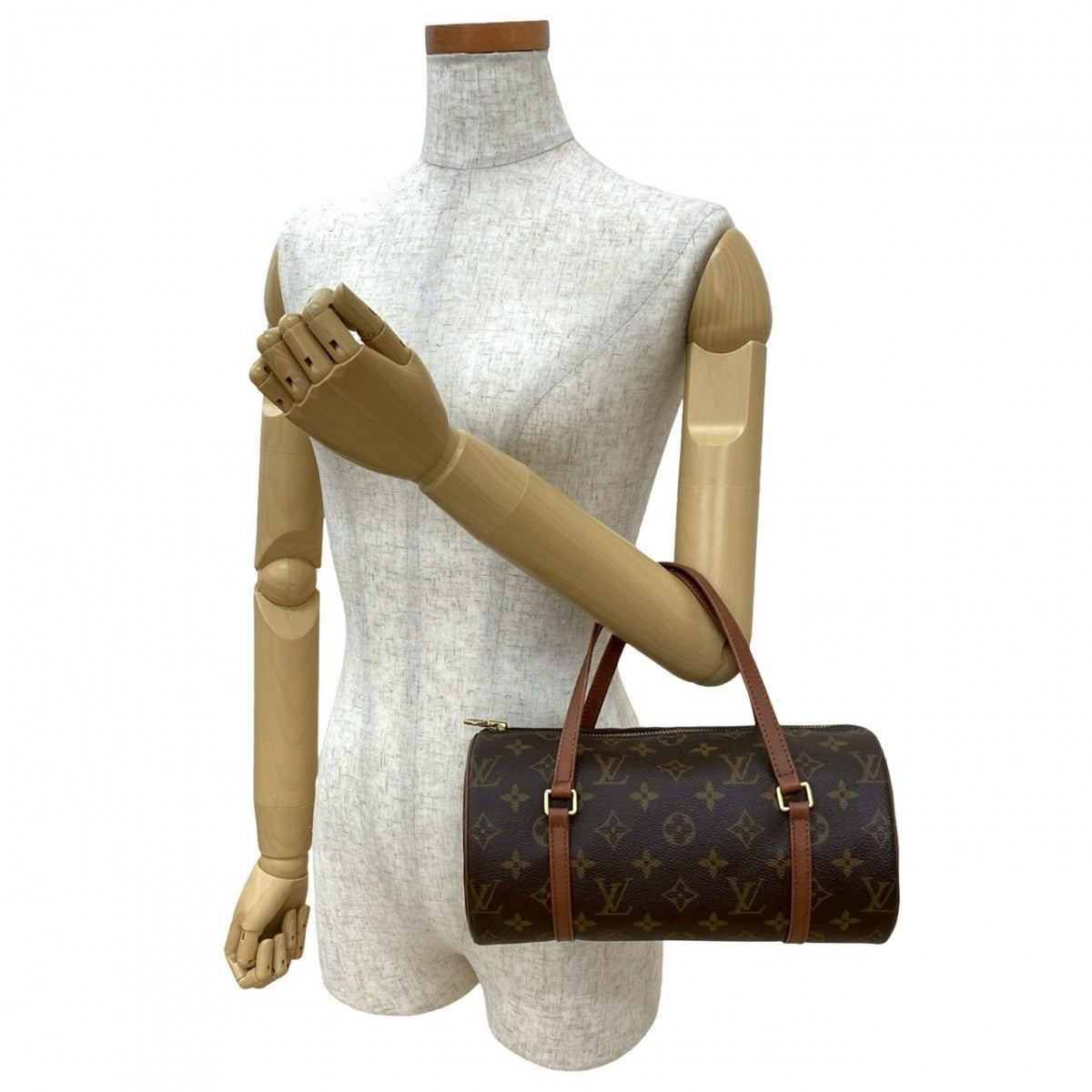 LOUIS VUITTON Handbag leather Brown Monogram Papillon