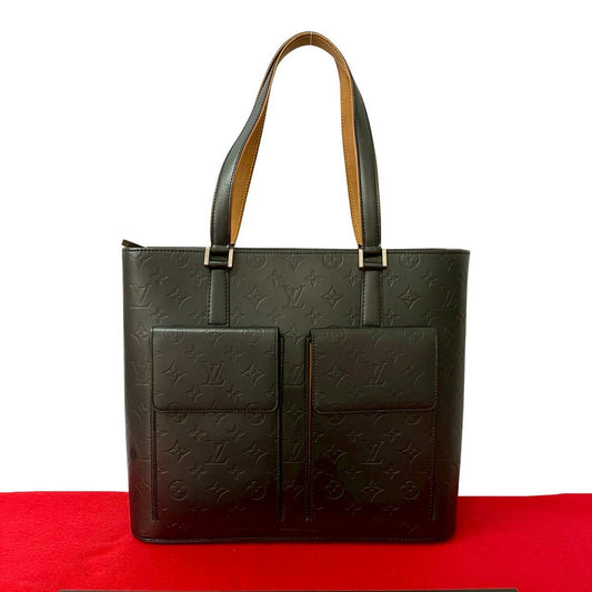 LOUIS VUITTON Tote Bag leather black Monogram mat Willwood