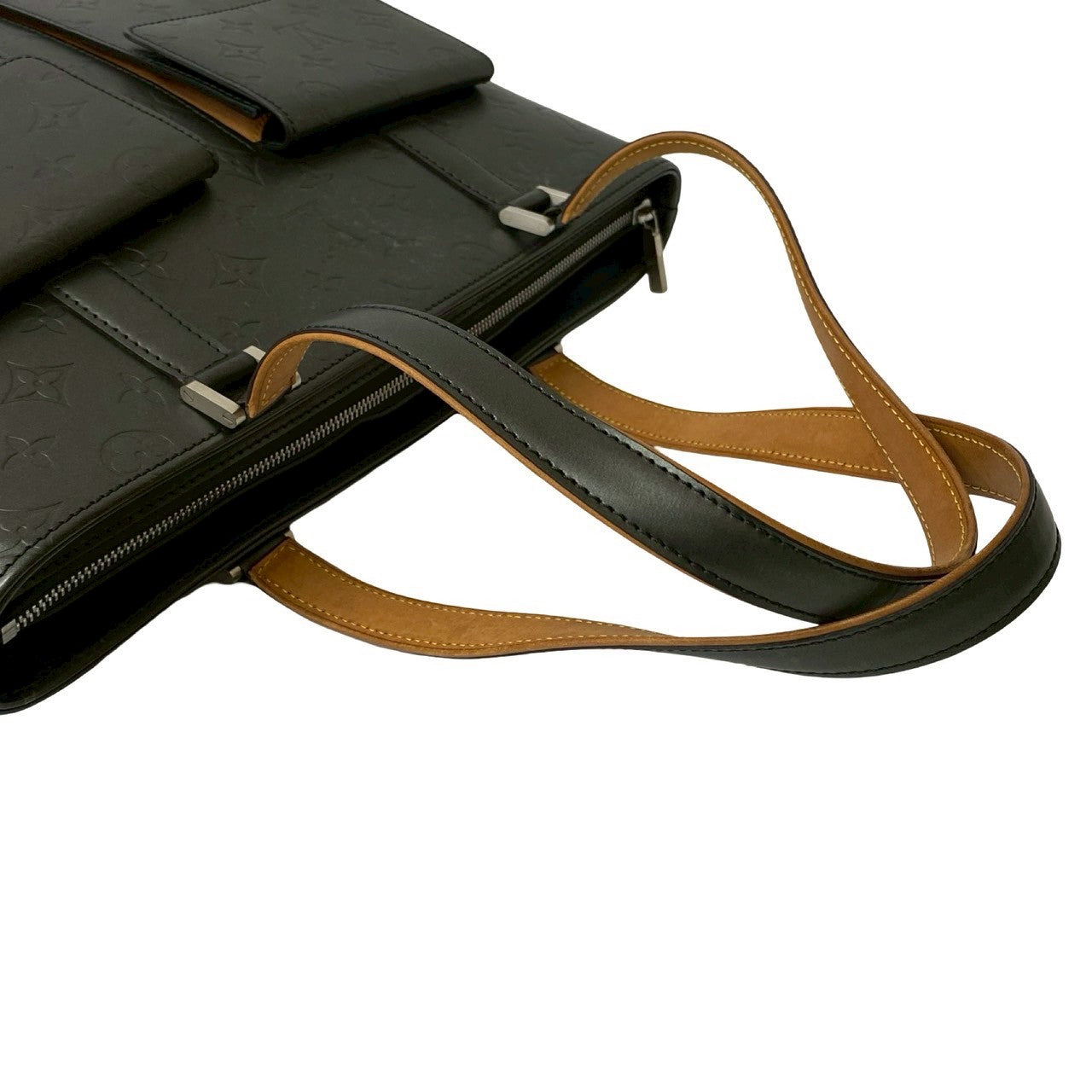 LOUIS VUITTON Tote Bag leather black Monogram mat Willwood