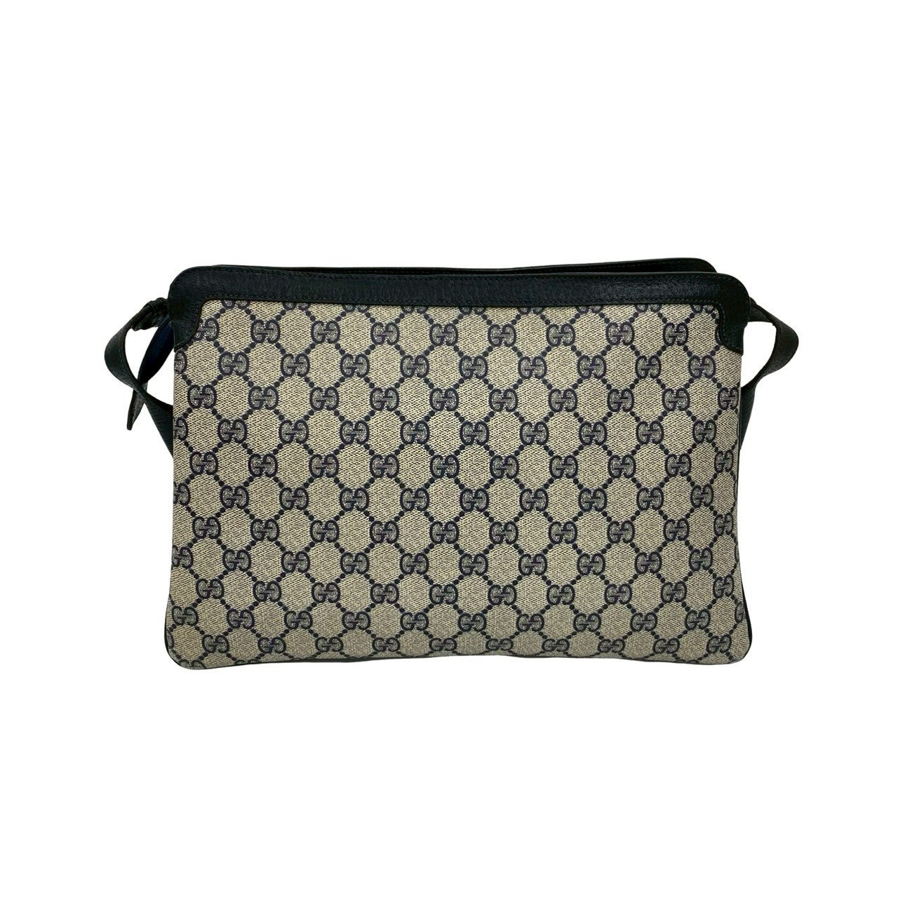 GUCCI Shoulder Bag leather Navy Sherry line