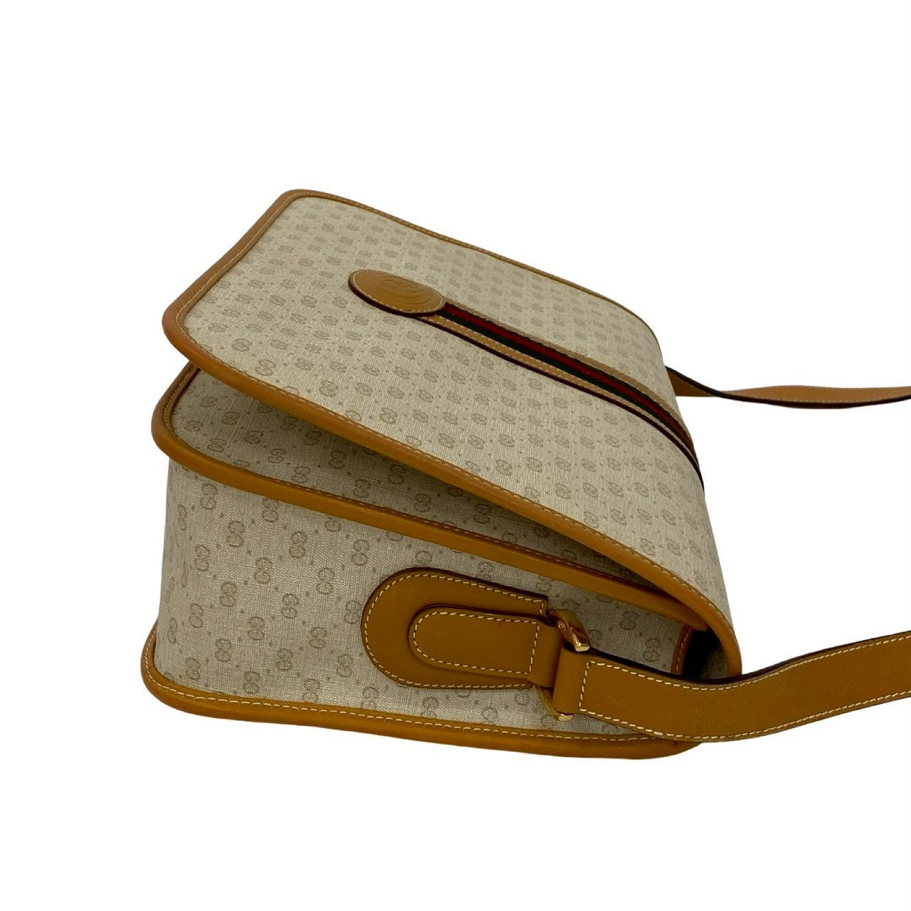 GUCCI Shoulder Bag leather white Sherry line