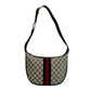 GUCCI Shoulder Bag leather Navy Sherry line