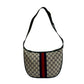 GUCCI Shoulder Bag leather Navy Sherry line