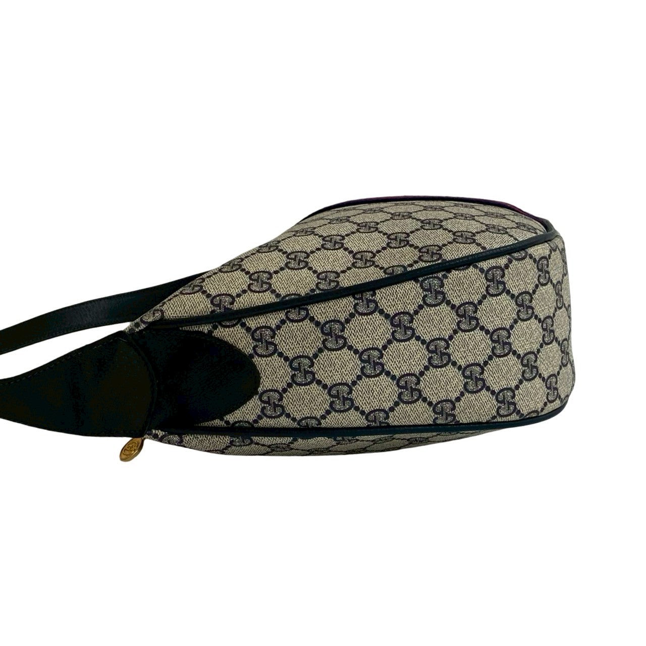 GUCCI Shoulder Bag leather Navy Sherry line