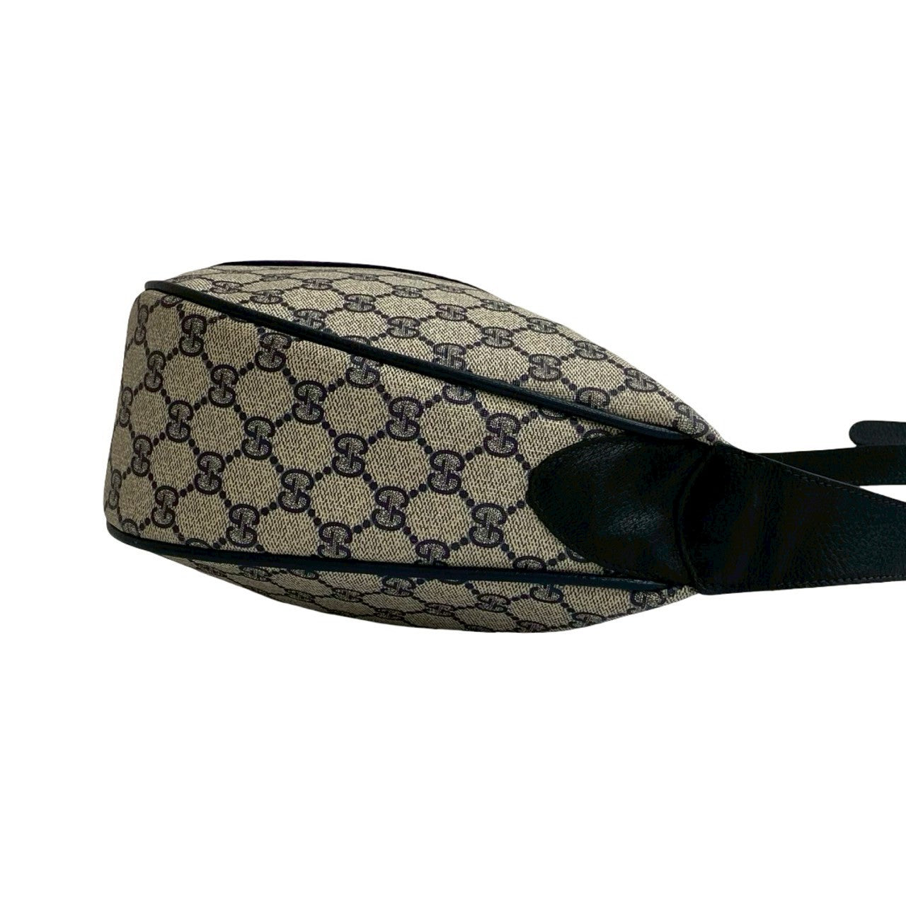 GUCCI Shoulder Bag leather Navy Sherry line