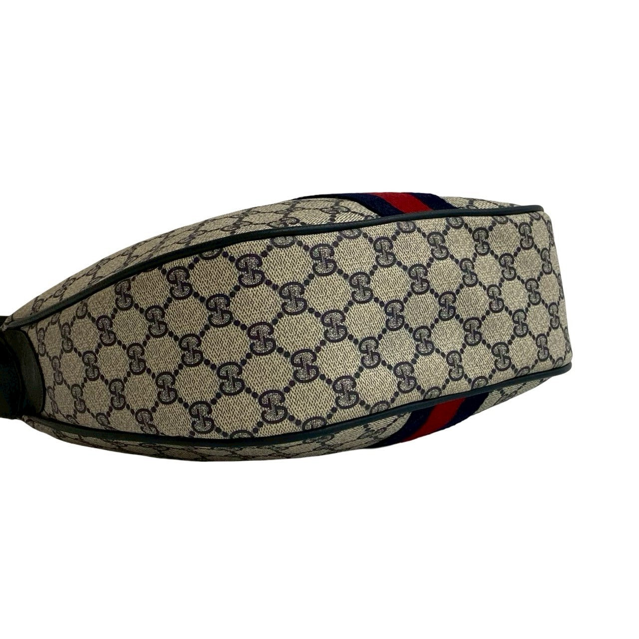 GUCCI Shoulder Bag leather Navy Sherry line