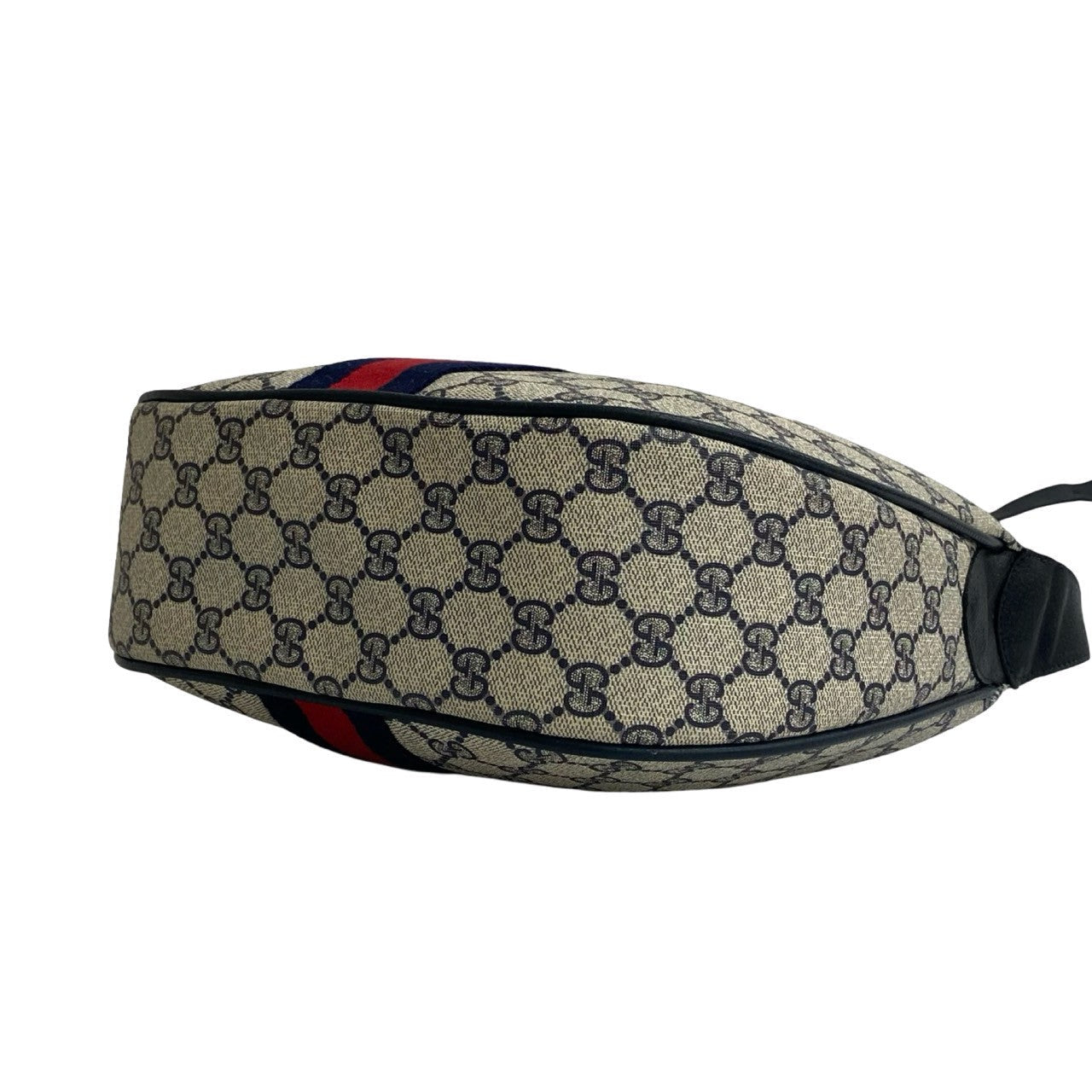 GUCCI Shoulder Bag leather Navy Sherry line