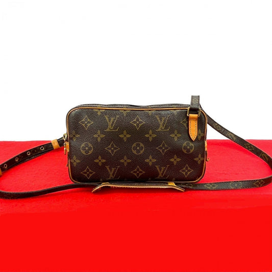 LOUIS VUITTON Shoulder Bag leather Brown Monogram marly bandouliere