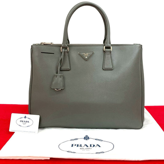 PRADA Handbag leather gray