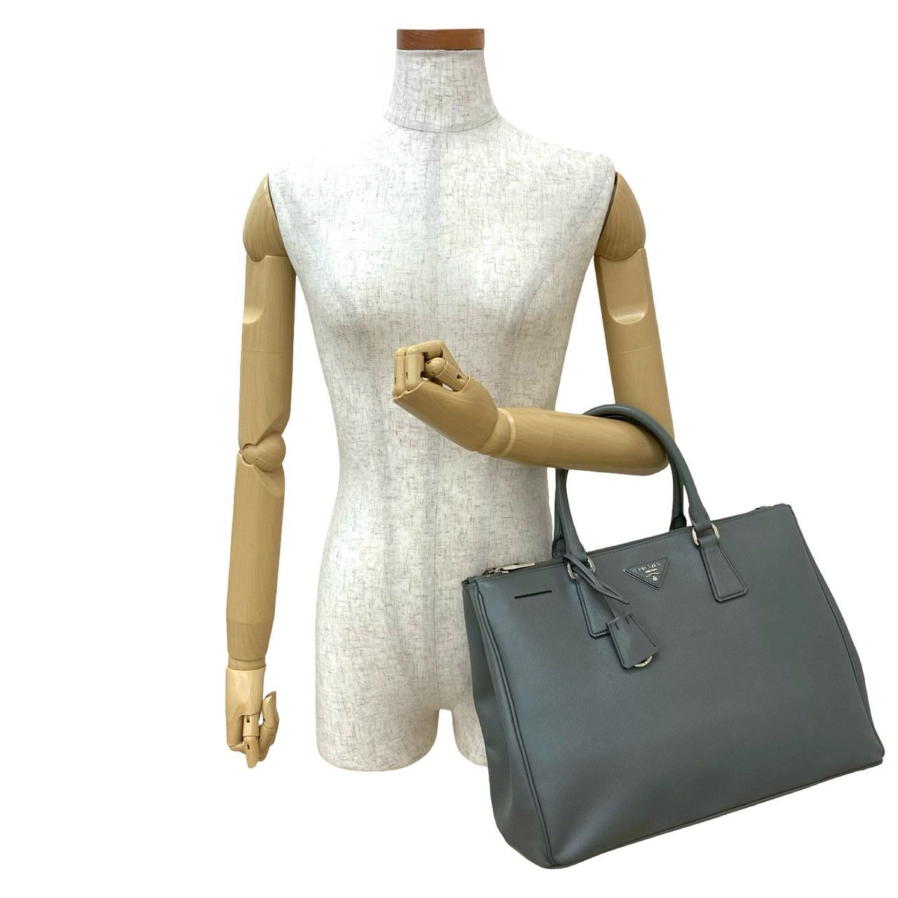 PRADA Handbag leather gray