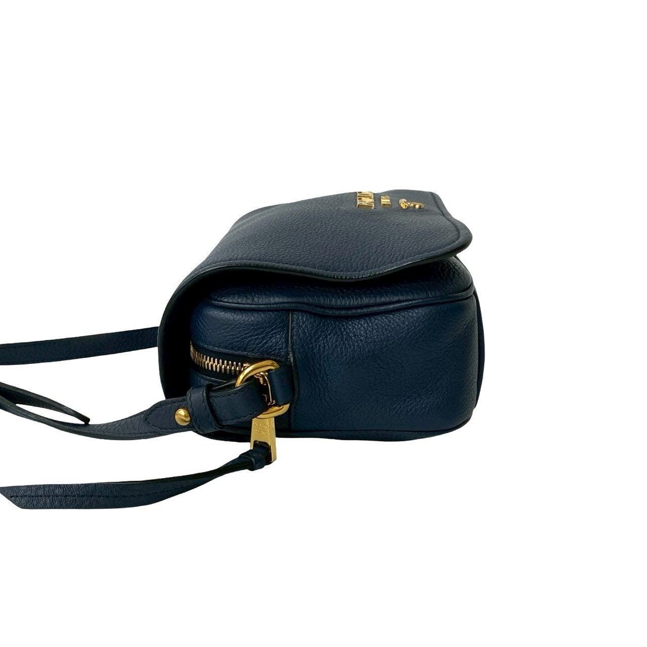 PRADA Shoulder Bag leather Navy